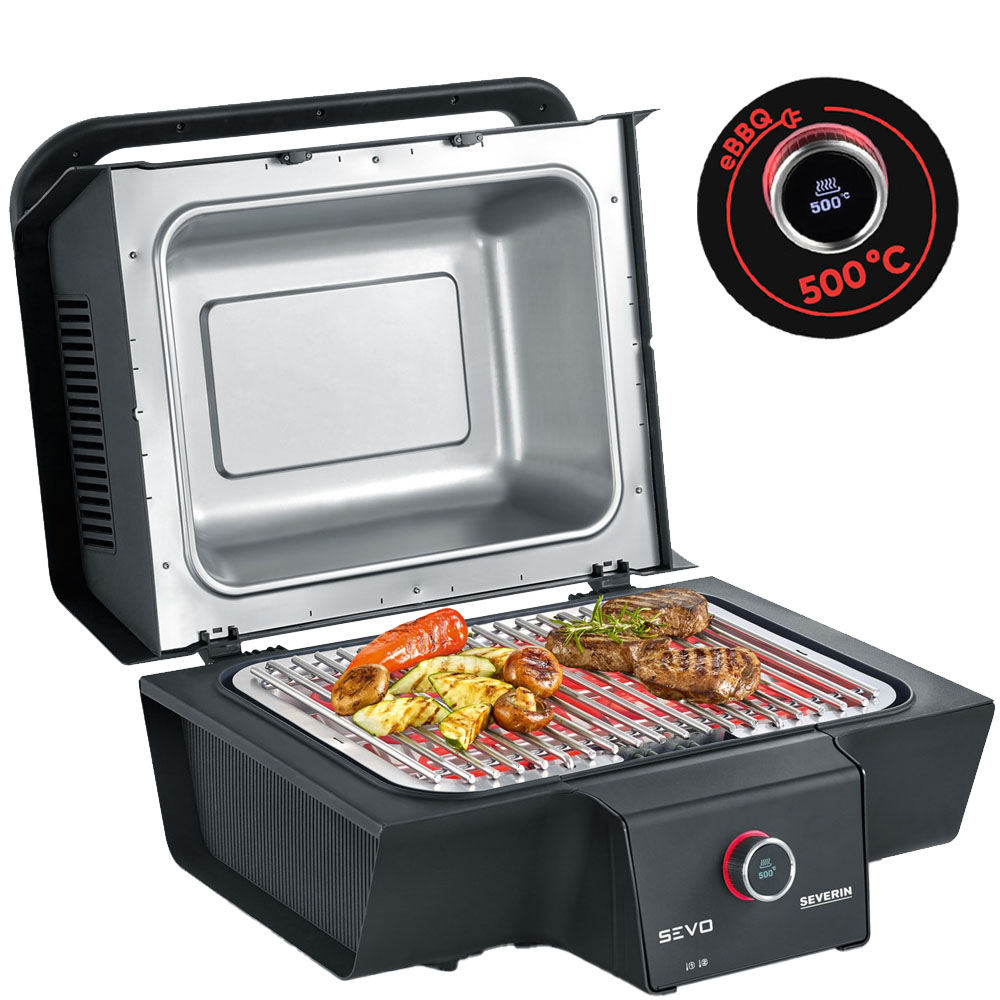 Severin SEVO PG 8106 Elektro Barbecue-Tisch-Grill BBQ - 500°C - eBBQ in Bestform
